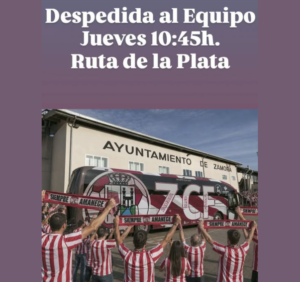 La Peña Siempre Amanece AV4 convoca a la afición para despedir al equipo antes de viajar a Sabadell